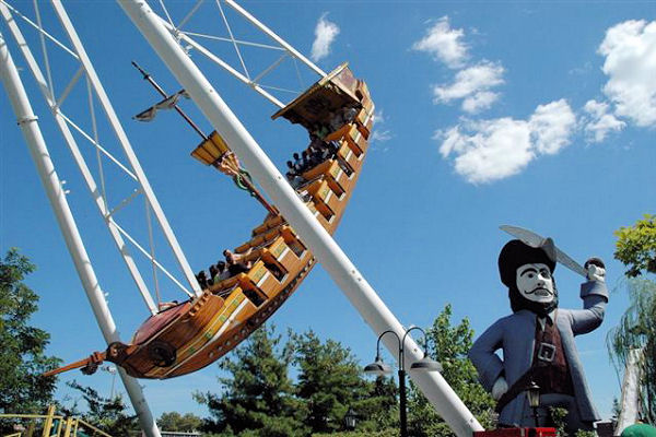 Amusement park pirate ship