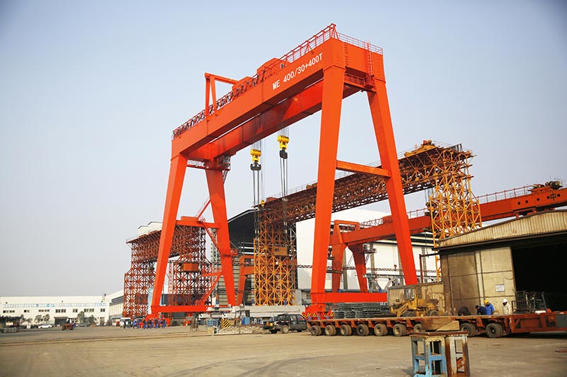 ME400T+400T Gantry Crane With Double Hoist