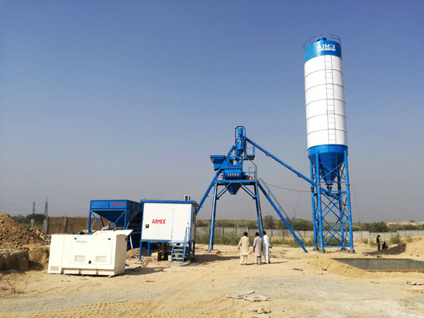 AJ-25 stationary concrete plant in Pakistan